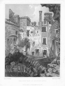 De binnenplaats van Crichton Castle, ca. 1847 door George Winter
