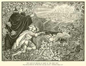 Het land van Beulah, in zicht van de Heilige Stad (gravure) door George Woolliscroft Rhead