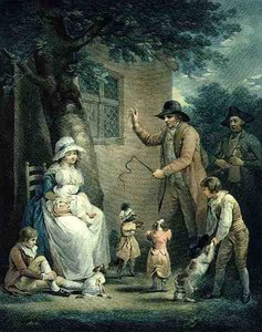 Dansende Honden, gegraveerd door Thomas Gaugain door George after Morland