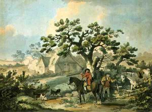 Patrijzenjacht, geëtst door Thomas Rowlandson door George after Morland
