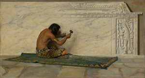 Een Azteekse beeldhouwer, 1887 door George de Forest Brush