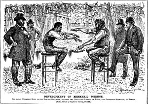 Ontwikkeling van Mesmerische Wetenschap, 1883 door George du Maurier