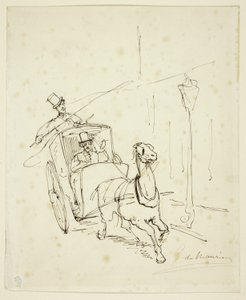 Whistler in een Hansom Cab door George du Maurier