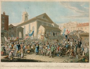 Vertegenwoordiging van de verkiezing van parlementsleden voor Westminster door George the Elder Scharf