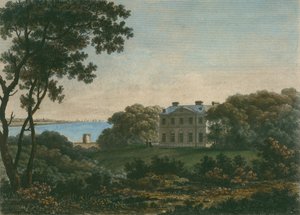 Huis van Andrew Robert Drummond, Cadland park, Hampshire, gegraveerd door William Watts (1752-1851) door George the Younger Barret
