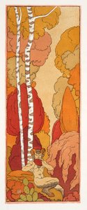 Chant Pastoral, illustratie uit Les Chansons de Bilitis, door Pierre Louys, pub. 1922 door Georges Barbier