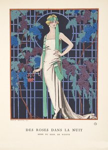 Rozen in de nacht, uit een collectie modeplaten door Georges Barbier