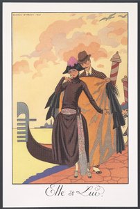 Falbalas et Fanfreluches, Almanak voor 1924, Serenade, door George Barbier, prent
