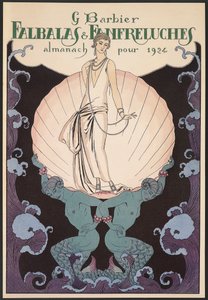 Falbalas et Fanfreluches, Almanak voor 1924, omslag, door George Barbier, prent door Georges Barbier