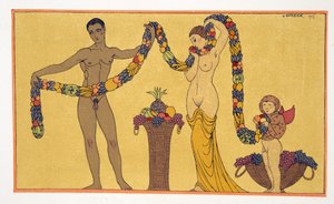 Illustratie uit Les Chansons de Bilitis, door Pierre Louys, uitgegeven 1922 door Georges Barbier