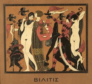 Illustratie uit Les Chansons de Bilitis, door Pierre Louys, uitgegeven 1922 (pochoir print) door Georges Barbier