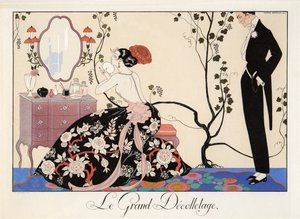 Le Grand Décolletage, gravure door H. Reidel door Georges Barbier