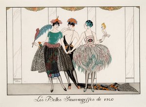 Les Belles Sauvagesses de 1920, gravure door H. Reidel door Georges Barbier