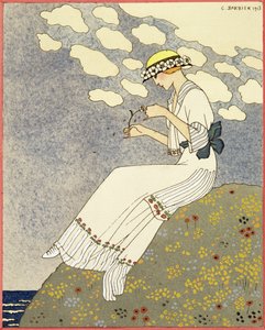 Een beetje..., ontwerp voor een landelijke jurk door Paquin door Georges Barbier