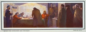 Binnen een bankkluis tijdens de Revolutie, uit Histoire des Soviets, pub. 1922 door Georges Carrey