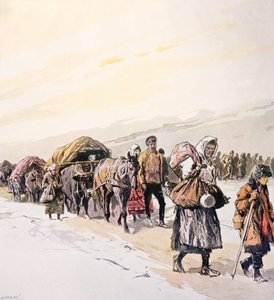 Uitgehongerde Menigten Verlaten hun Thuisland, ca. 1924 door Georges Carrey
