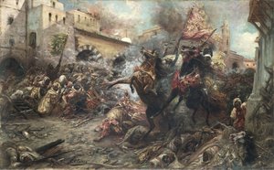 Arabieren in gevecht door Georges Clairin