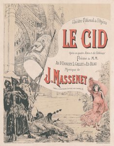 Poster voor de première van de opera Le Cid door Jules Massenet door Georges Clairin