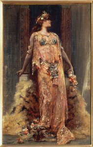 Sarah Bernhardt in de rol van Cleopatra door Georges Clairin