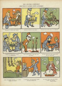 Favoriete spellen van grote mannen, illustratie voor Le Rire door Georges Delaw