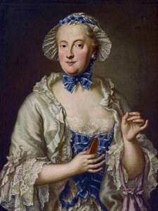 Maria Anna Sophia van Saksen, keurvorstin van Beieren met een spoel