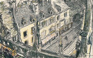Een Straat in Valogne, ca. 1911