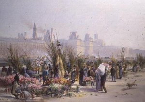 Bloemenmarkt bij de Seine