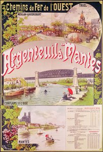 Poster die de Western Railway-lijn van Argenteuil naar Mantes adverteert door Georges Fraipont