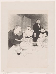 Mannen aan tafel tijdens een diner door Georges Hermann Rene Paul