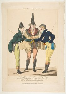 Le Goût du Jour, No. 21: Les Modernes Incroyables, uit Parijse karikaturen door Georges Jacques Gatine
