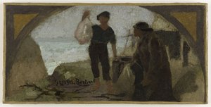 Schets voor de eetkamer van het Hôtel de Ville de Paris: De Vis, ca. 1893
