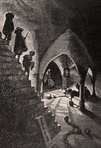 La Cave Pénale - illustratie uit L’Homme qui rit, 19e eeuw door Georges Marie Rochegrosse