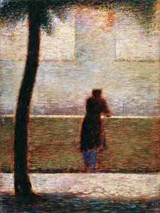 Een Man Leunend op een Borstwering, ca. 1881 door Georges Pierre Seurat