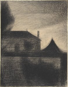 Huis bij schemering