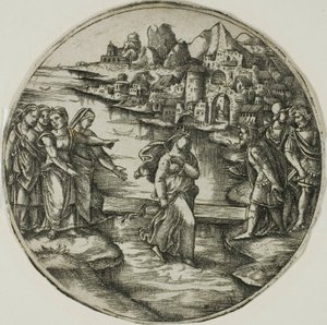 De Koningin van Sheba Lopend op het Water door Georges Reverdy