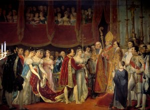 Religieus huwelijk van Napoleon I met Aartshertogin Marie Louise van Habsburg-Lotharingen, 2/04/1810 in de Salon carré du Louvre