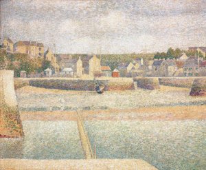 De buitenhaven van Porten-Bessin bij eb