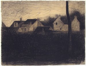 Landschap met Huizen, 1882-83 door Georges Seurat