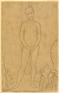 Studie naar "De Modellen" door Georges Seurat