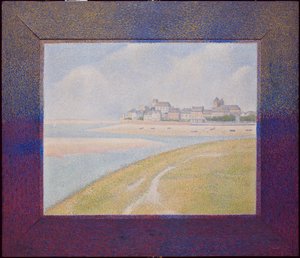 Uitzicht op Le Crotoy van stroomopwaarts door Georges Seurat