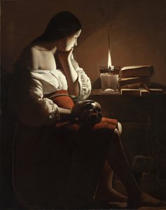 Georges de La Tour - De Magdalena met de rokende vlam, circa 1635-37 door Georges de La Tour