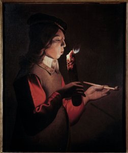 De jonge roker Schilderij door Georges de La Tour (1593-1652)