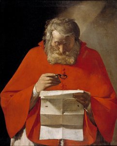 Sint Hiëronymus leest een brief door Georges de La Tour