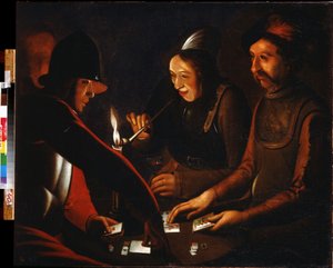 Soldaten die kaarten spelen door Georges de La Tour