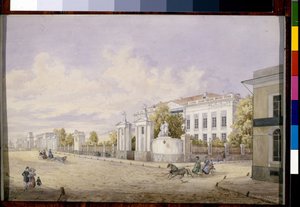 De Grote Lubyanka Straat in Moskou door Georgi Filippovich Baranovsky