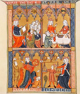 4 Kardinale Deugden uit Somme le Roi door Dominicaan Laurent, ca 1290-1300 (48292049006)