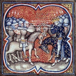 Karel Martel vecht tegen de Saracenen bij Tours-Poitiers in 732, Grote kronieken van Frankrijk (27408010460)