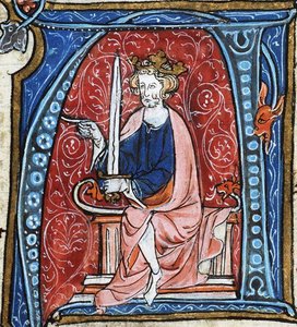 Conrad I de Jongere, koning van Oost-Frankrijk, uit Spieghel Historiael van Jacob van Maerlant, ca. 1330 (33526342263)