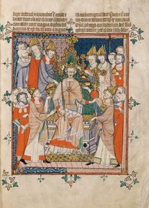 Kroning van Edward II uit de Apocalyps, Visio Sancti Pauli, MS 020, Corpus Christi College, Cambridge, 1300-25 (28252729249)