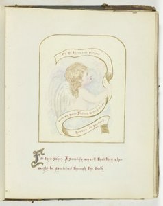 Zonder titel [cherub met religieuze tekst], 185568 door Georgina Cowper